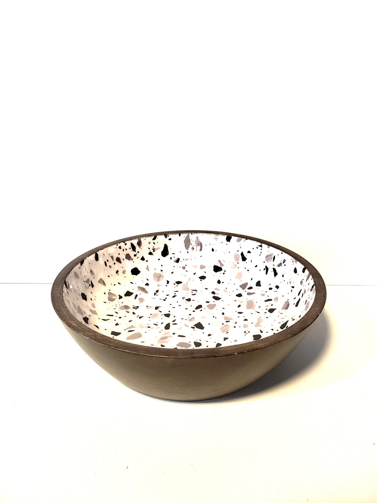 Terrazzo Bowl with Dark Gray Finish